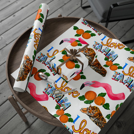 "I Love Tampa" Phoebe & Duran Gift Wrapping Paper