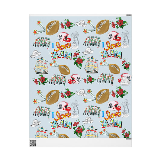 "I Love Tampa" Go Bucs! Holiday Gift Wrapping Paper