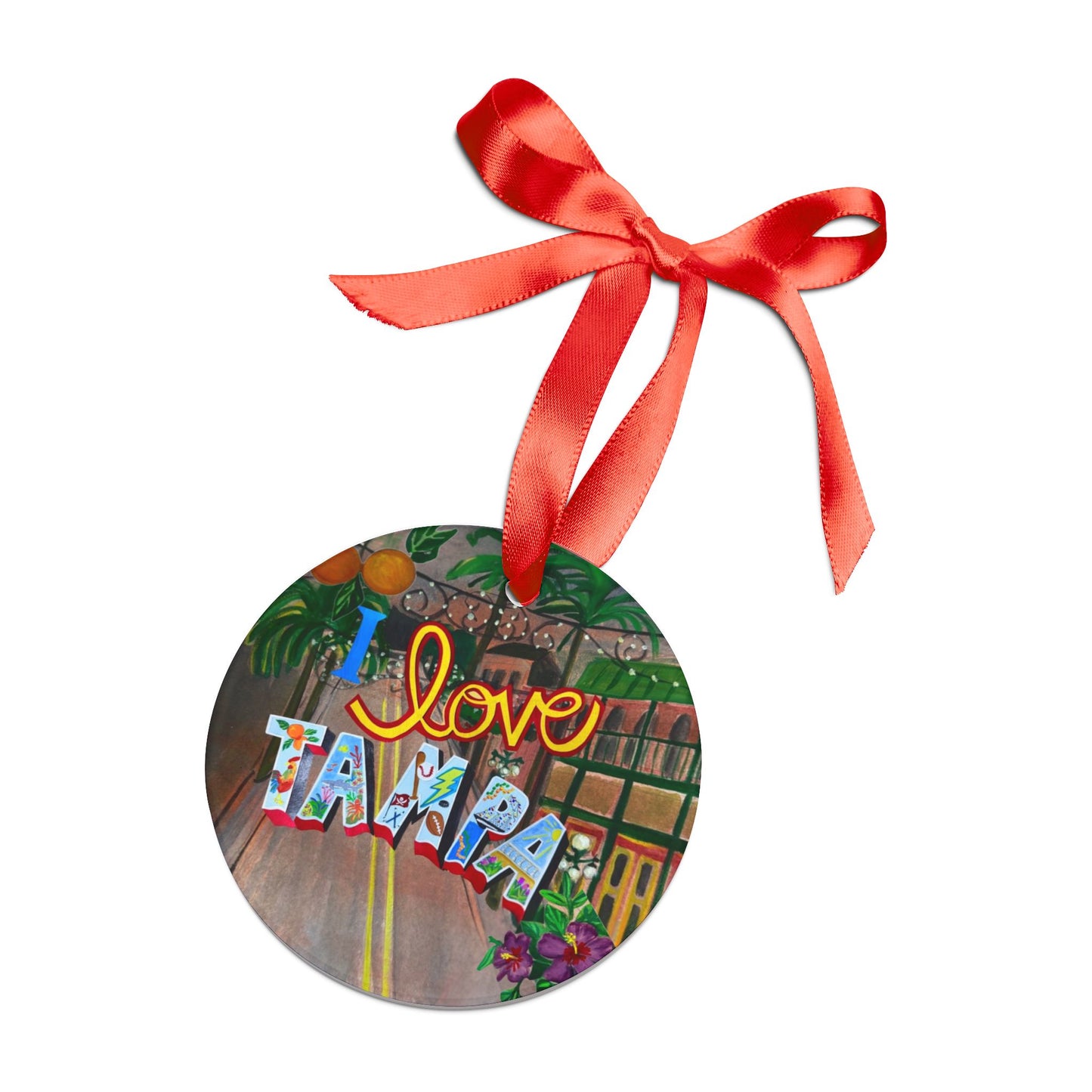 "I Love Tampa" Tree Ornament