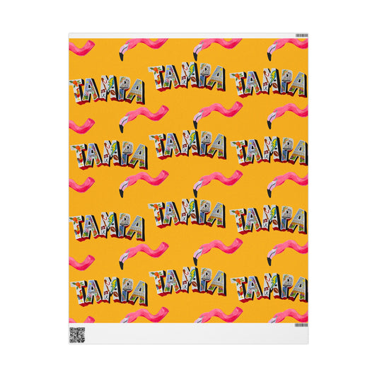 "Phoebe the Flamingo does Tampa" Gift Wrapping Paper