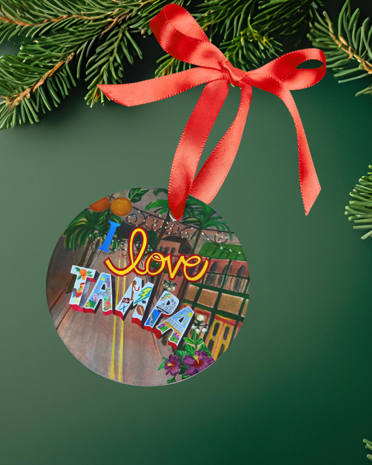 "I Love Tampa" Tree Ornament