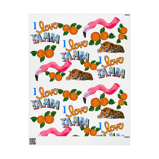 "I Love Tampa" Phoebe & Duran Gift Wrapping Paper