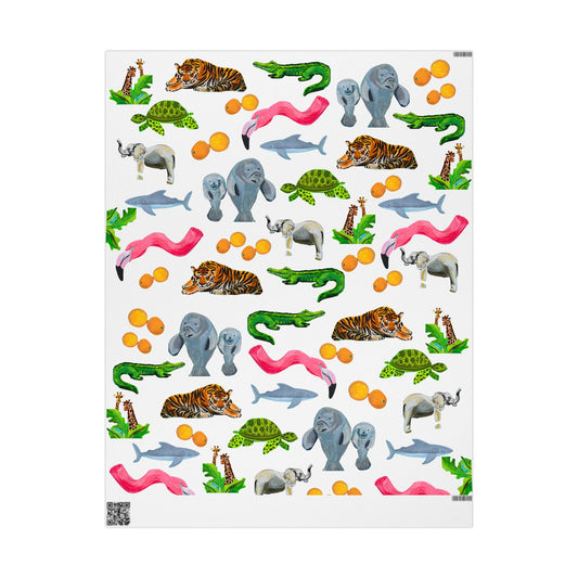 "I Love Tampa" Animal Friends Gift Wrapping Paper