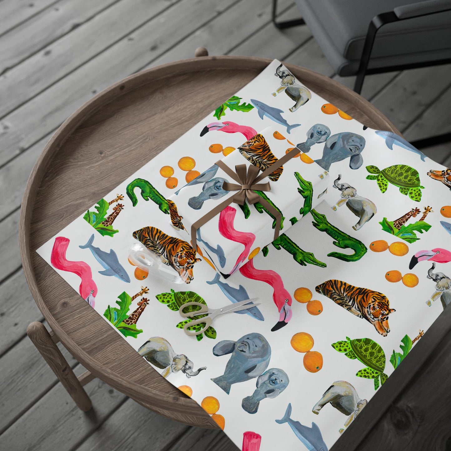 "I Love Tampa" Animal Friends Gift Wrapping Paper
