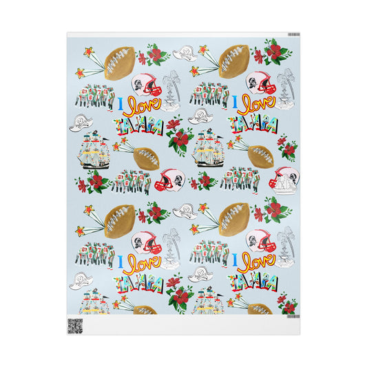 "I Love Tampa" Go Bucs! Holiday Gift Wrapping Paper