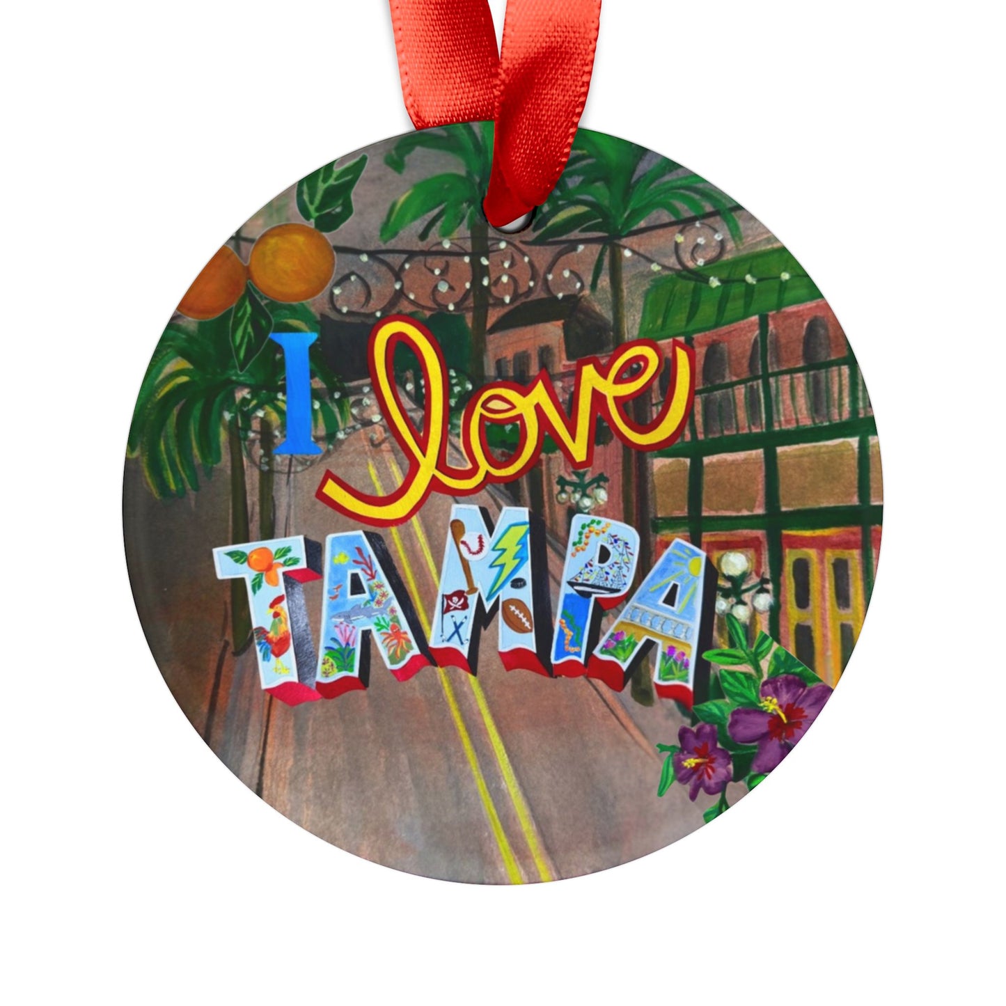 "I Love Tampa" Tree Ornament