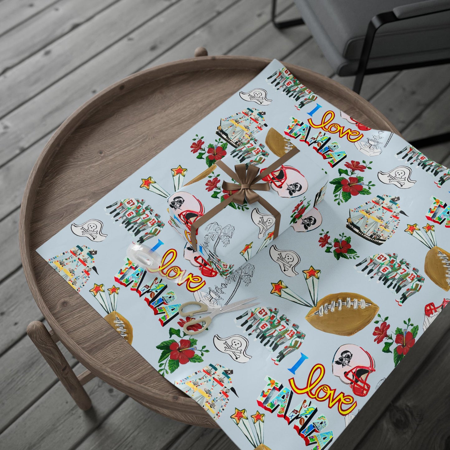 "I Love Tampa" Go Bucs! Holiday Gift Wrapping Paper