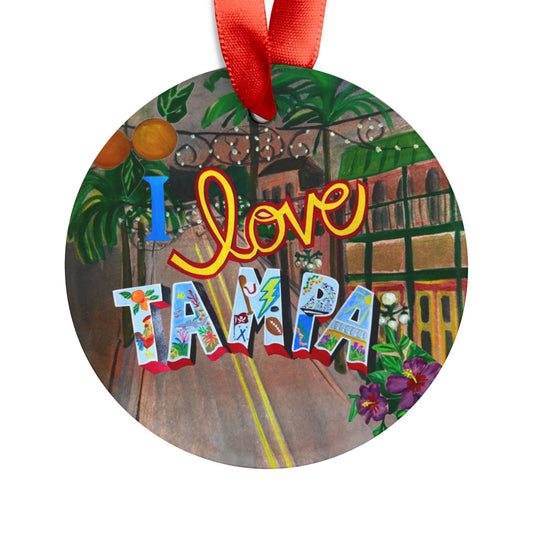 "I Love Tampa" Tree Ornament