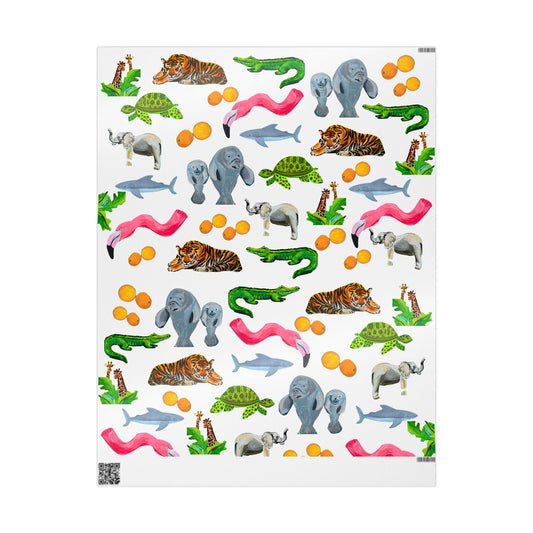 "I Love Tampa" Animal Friends Gift Wrapping Paper