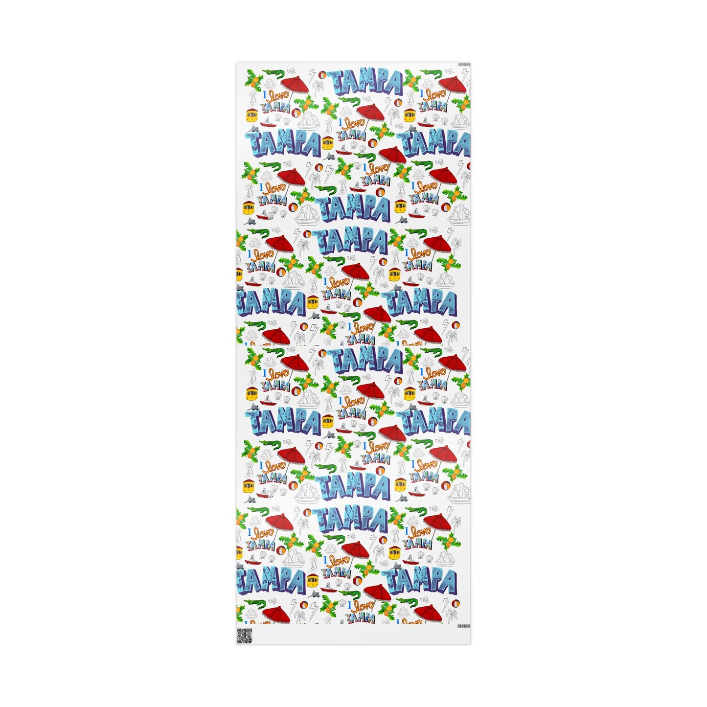 "I Love Tampa" Motif Wrapping Paper