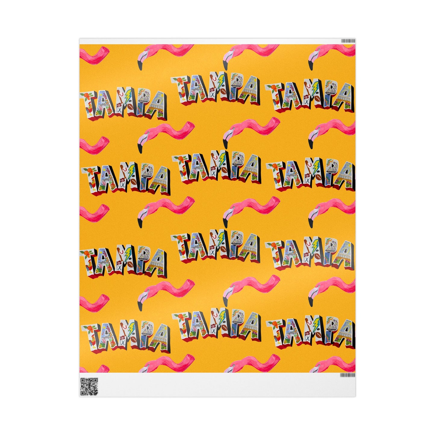 "Phoebe the Flamingo does Tampa" Gift Wrapping Paper