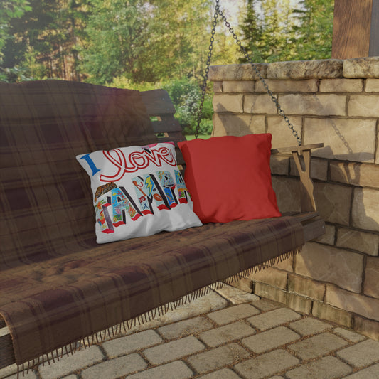 "I Love Tampa" Outdoor Pillow - RED