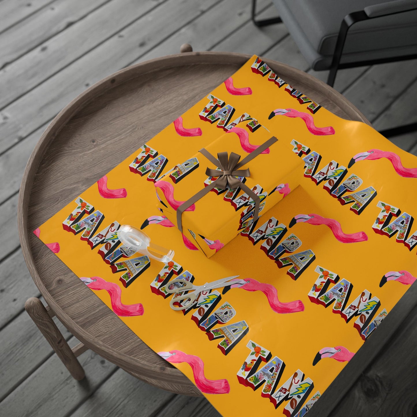 "Phoebe the Flamingo does Tampa" Gift Wrapping Paper