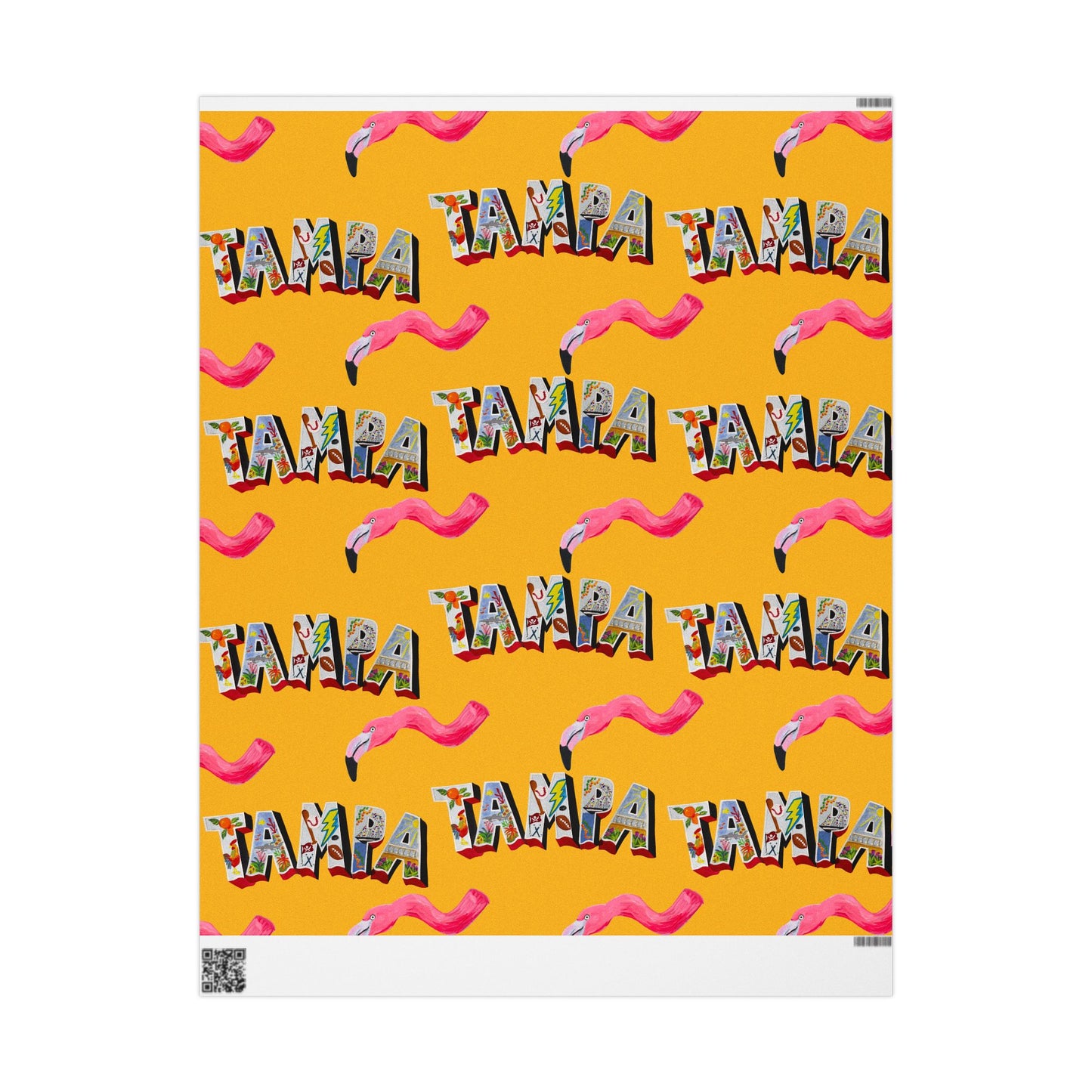 "Phoebe the Flamingo does Tampa" Gift Wrapping Paper