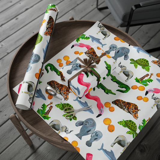 "I Love Tampa" Animal Friends Wrapping Paper