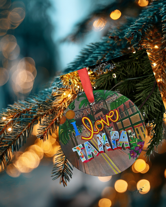 "I Love Tampa" Tree Ornament